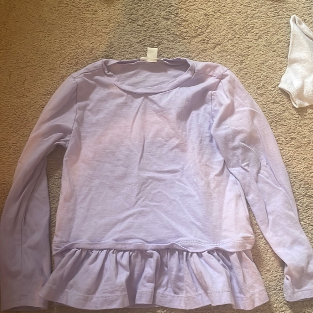 Crewcuts xsmall long sleeve tee with ruffles NWOT